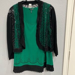 Embellished Daisy Fuentes Top with bonus Bolero / XL